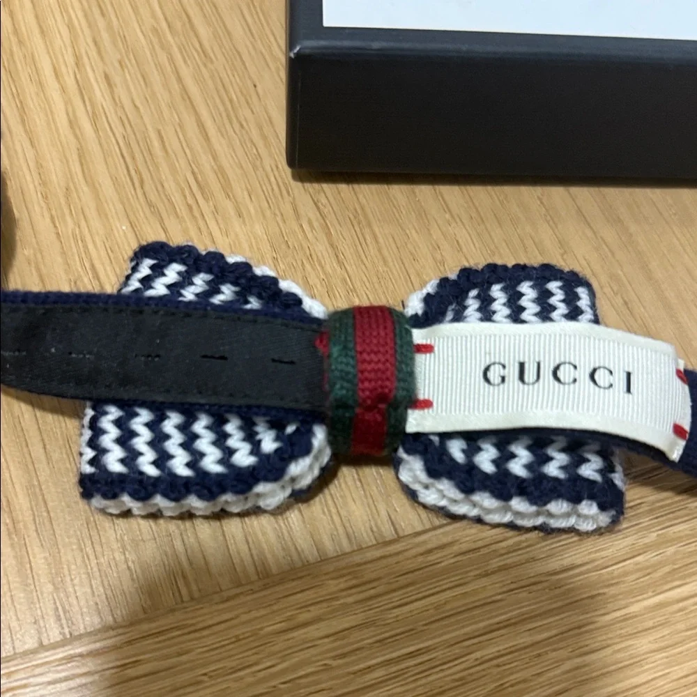 Gucci Kids Navy and White Bow Tie